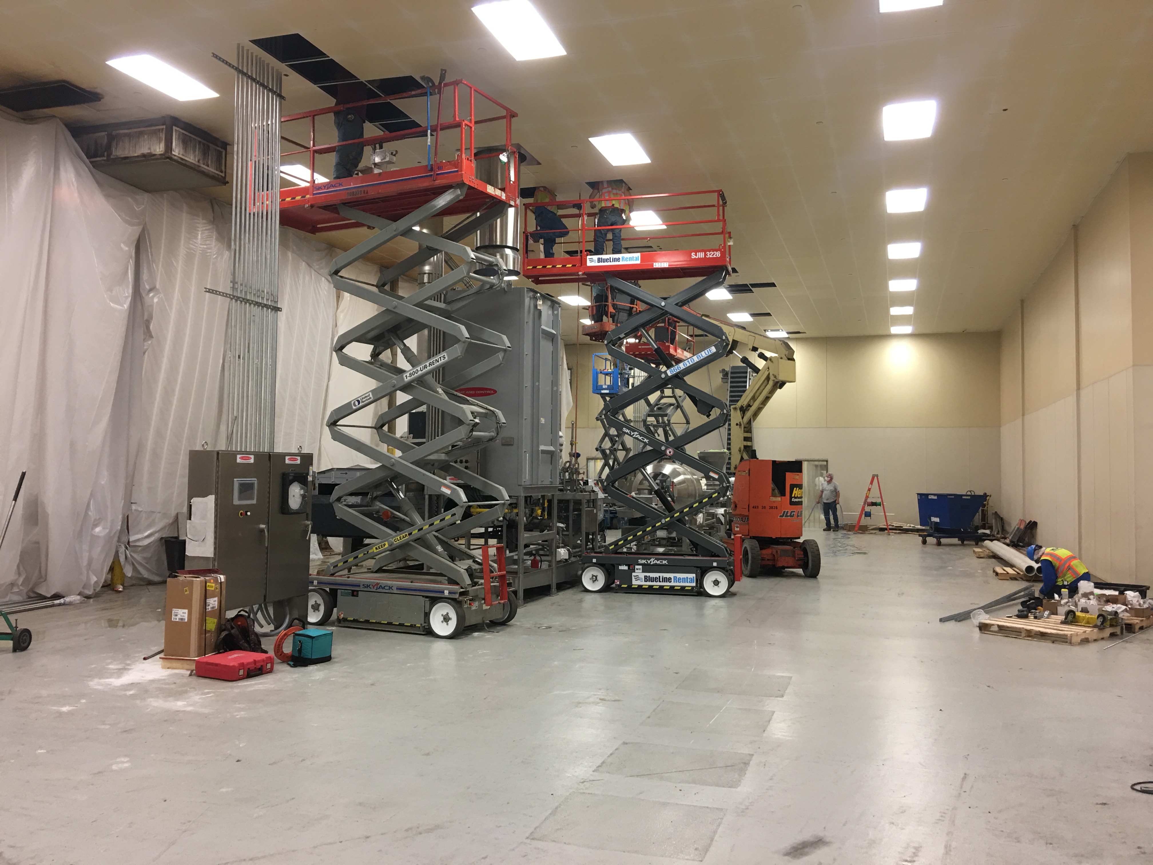 Talbott Engineering production line installation with equipment and lifts